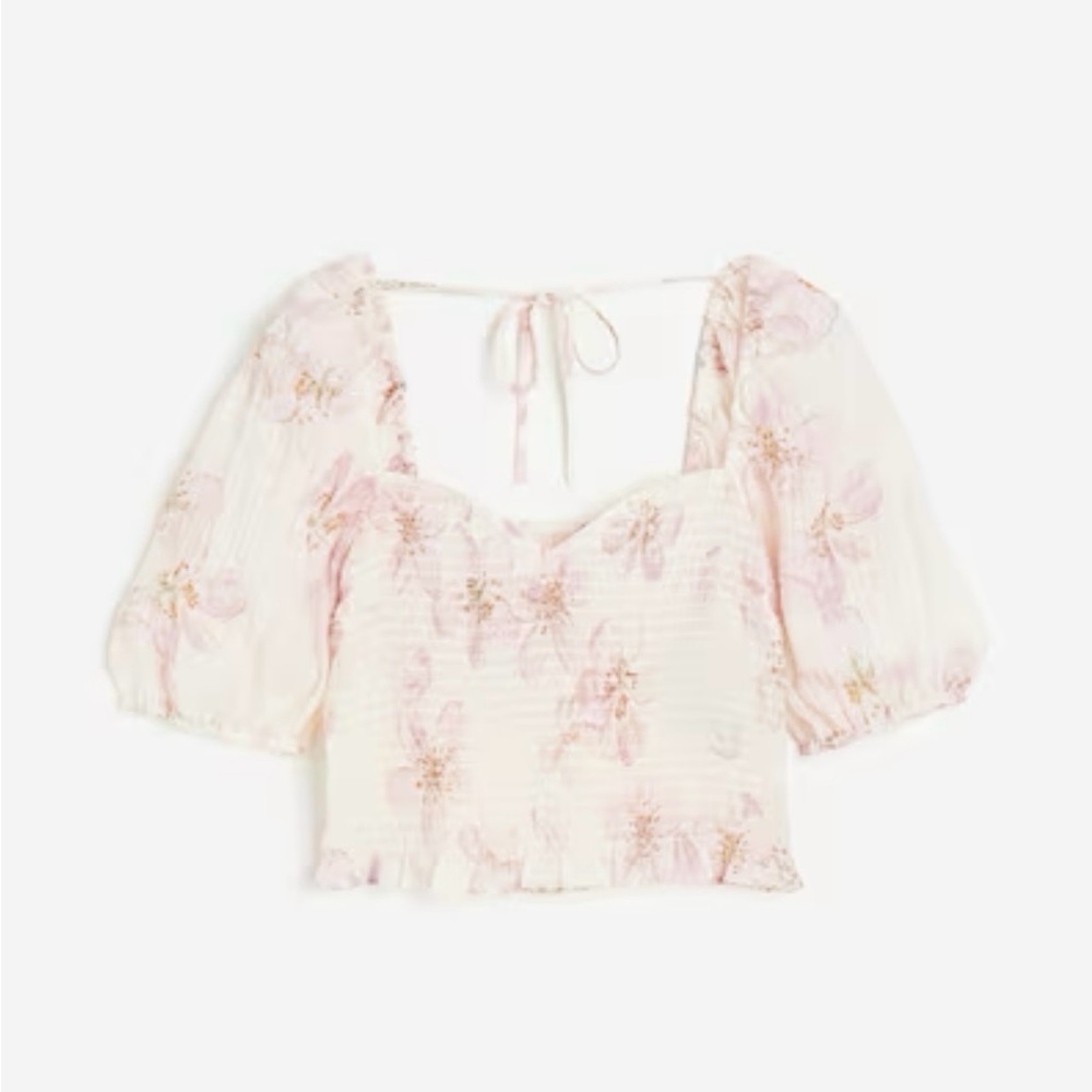 Elegant Puff Sleeve Floral Top